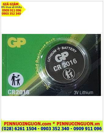 GP CR2016 DL2016, Pin 3v lithium GP CR2016 DL2016 chính hãng /MẪU MỚI